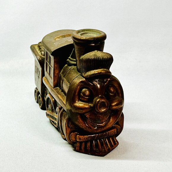 Casey Jones Vintage Cast Metal Train Coin Bank Antique Toys #572 Copper Plated - Picture 1 of 8